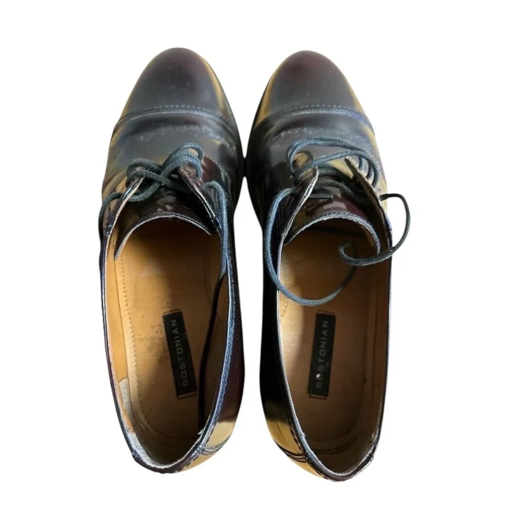 Bostonian Men's Leather Dress Shoes Burgundy Oxfords Lace‎ Up Size 10.5M